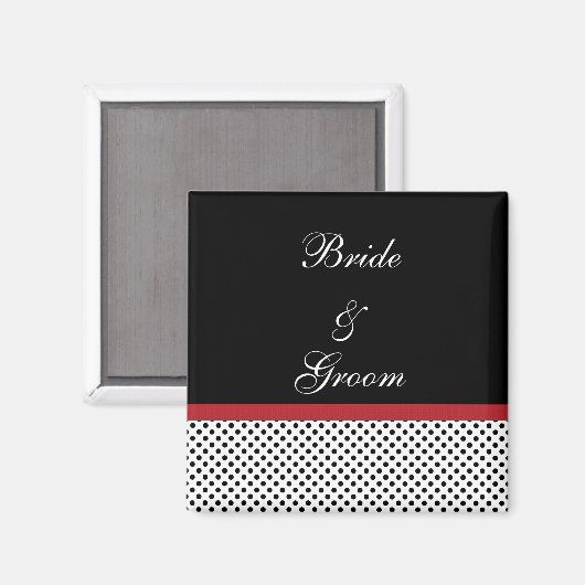 Zwarte, witte en rode stippen Magneet (Voorkant / Achterkant)