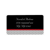 Zwarte, witte en rode stippenAvery Label (Voorkant)