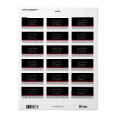 Zwarte, witte en rode stippenAvery Label (Full Sheet)