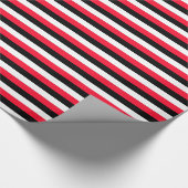Zwarte, witte en rode strepen cadeaupapier (Hoek)