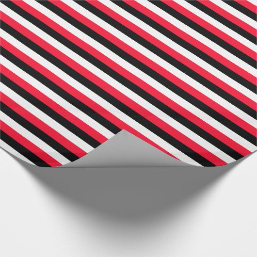 Zwarte, witte en rode strepen cadeaupapier (Hoek)
