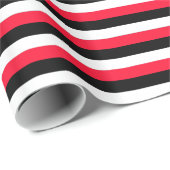 Zwarte, witte en rode strepen cadeaupapier (Rol Hoek)