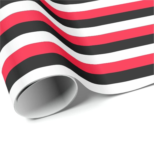 Zwarte, witte en rode strepen cadeaupapier (Rol Hoek)