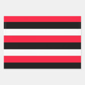 Zwarte, witte en rode strepen inpakpapier vel (Voorkant)