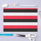 Zwarte, witte en rode strepen tissuepapier (Craft)