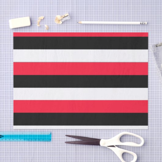 Zwarte, witte en rode strepen tissuepapier (Craft)