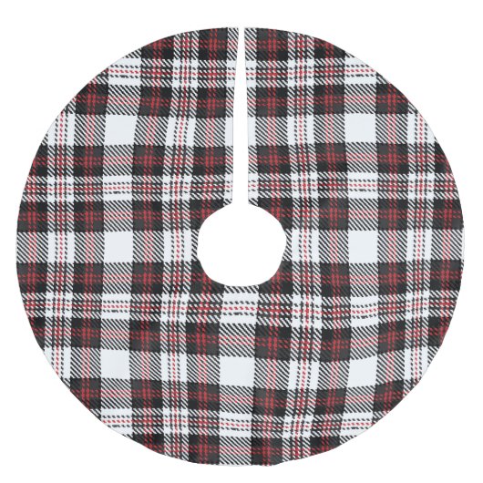 zwarte witte en rode tartaankleurige vlek kerstboom rok (Voorkant)