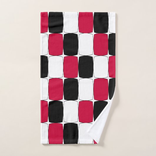 Zwarte, witte en rode visogen bad handdoek (Handdoek)