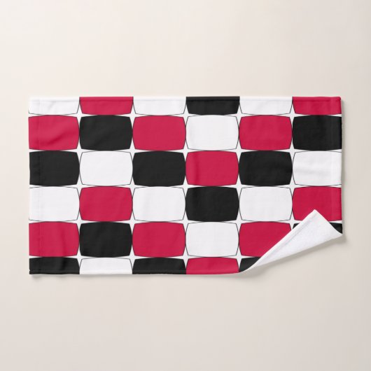 Zwarte, witte en rode visogen bad handdoek (Handdoek)