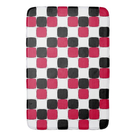 Zwarte, witte en rode visogen badmat (Voorkant Verticaal)