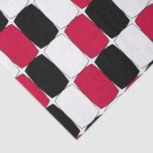 Zwarte, witte en rode visogen tissuepapier (Detail)