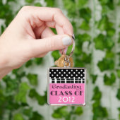 Zwarte, witte en roze Afstuderen Sleutelhanger (Hand)