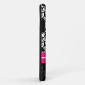 Zwarte witte en roze  Floral Damaskers Case-Mate iPhone Case (Achterkant/rechts)