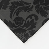 Zwarte witte en roze  Floral Damaskers Fleece Deken (Hoek)