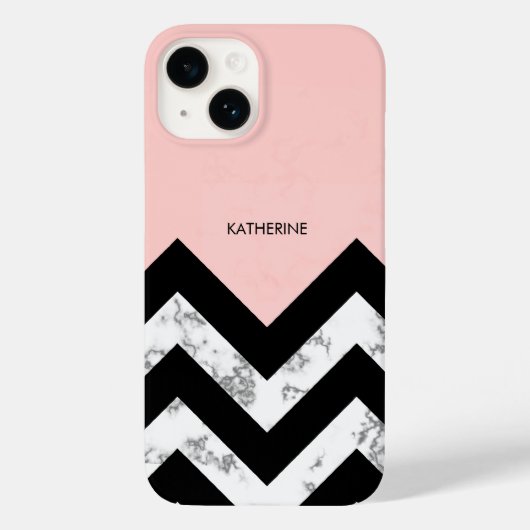 Zwarte witte en roze kleurstoffen Case-Mate iPhone case (Achterkant)