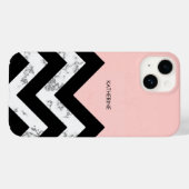 Zwarte witte en roze kleurstoffen Case-Mate iPhone case (Achterkant (horizontaal))