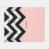 Zwarte witte en roze kleurstoffen fleece deken (Voorkant (Horizontaal))