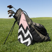 Zwarte witte en roze kleurstoffen golfhanddoek (Groen)