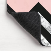 Zwarte witte en roze kleurstoffen muismat (Hoek)