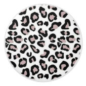 Zwarte, witte en roze leopard printplaat keramisch keramische knop (Voorkant)