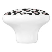 Zwarte, witte en roze leopard printplaat keramisch keramische knop (Zijkant)