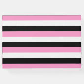 Zwarte, witte en roze strepen gastenboek (Achterkant)