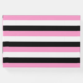 Zwarte, witte en roze strepen gastenboek