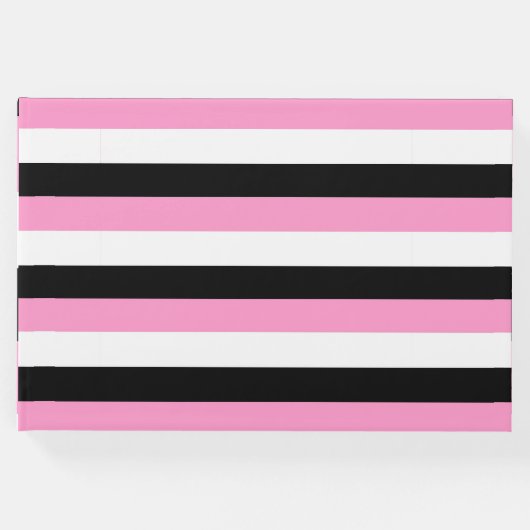Zwarte, witte en roze strepen gastenboek (Voorkant)