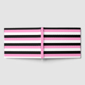 Zwarte, witte en roze strepen gastenboek (Volledig)