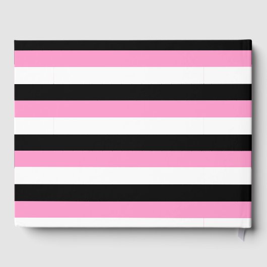 Zwarte, witte en roze strepen gastenboek (Achterkant)