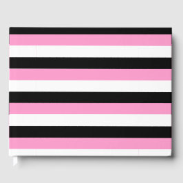 Zwarte, witte en roze strepen gastenboek