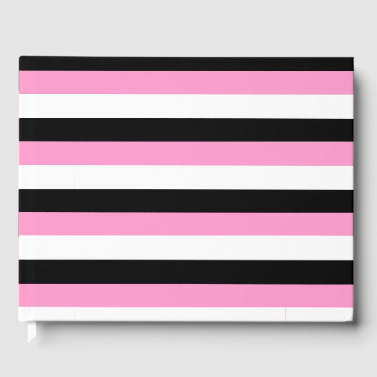 Zwarte, witte en roze strepen gastenboek (Voorkant)