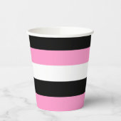 Zwarte, witte en roze strepen papieren bekers (Links)