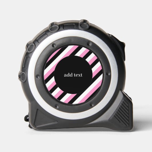 Zwarte, witte en roze strepen rolmaat (Voorkant)