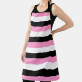 Zwarte, witte en roze strepen schort (Insitu)