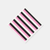 Zwarte, witte en roze strepen servet (Hoek)