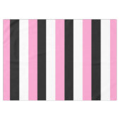 Zwarte, witte en roze strepen tafelkleed (Voorkant (Horizontaal))