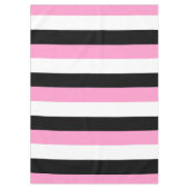 Zwarte, witte en roze strepen tafelkleed (Voorkant)