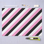 Zwarte, witte en roze strepen tissuepapier (Craft)
