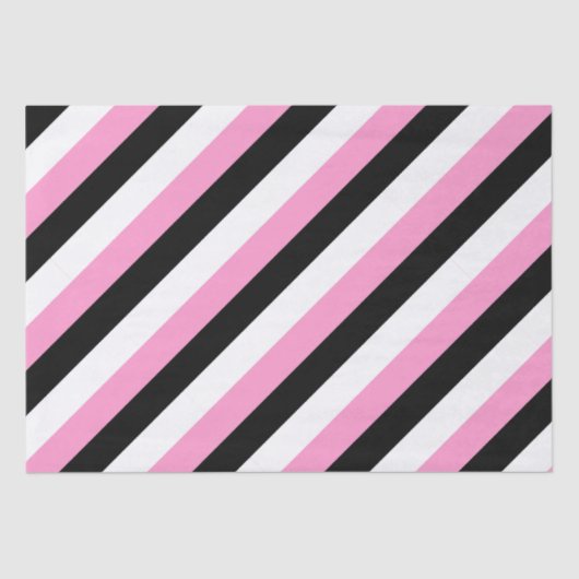 Zwarte, witte en roze strepen tissuepapier (Voorkant)