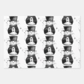 Zwarte, witte en zilveren Kerstmis Inpakpapier Vel (Voorkant 2)