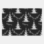 Zwarte, witte en zilveren Kerstmis Inpakpapier Vel (Voorkant)