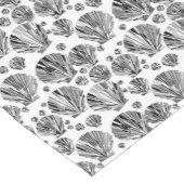 Zwarte, witte en zilvergrijze zeeschelpen korte tafelloper (Hoek)