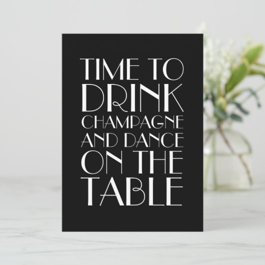 Zwarte & Witte Engagement Party uit 1920 Kaart (Staand voorkant)