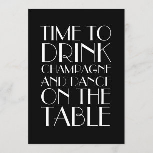 Zwarte & Witte Engagement Party uit 1920 Kaart