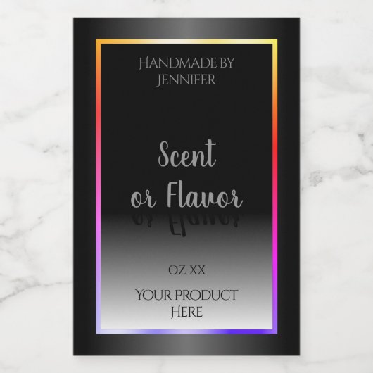 Zwarte witte etiketten met kleurrijke regenboog Li (Enkel label)