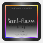 Zwarte witte etiketten met kleurrijke regenboog Li (Voorkant)