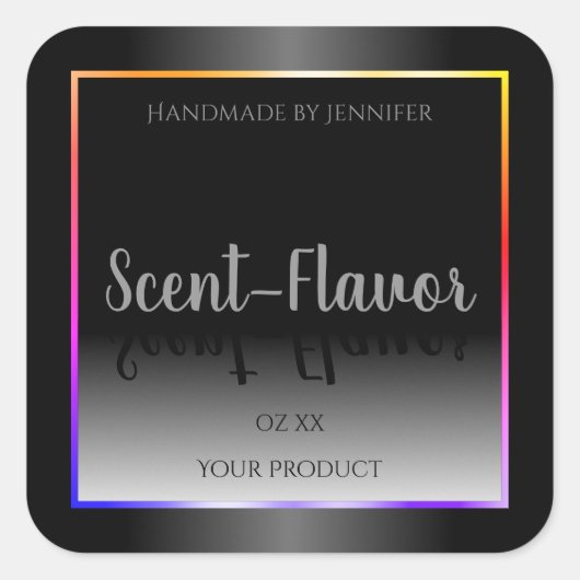 Zwarte witte etiketten met kleurrijke regenboog Li (Voorkant)