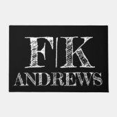 Zwarte witte familienaam Deuren Mat (Voorkant)