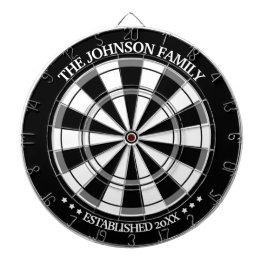 Zwarte/Witte Familienaam Persoonlijk Dart Board Dartbord